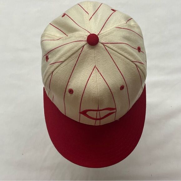 VTG Authentic Diamond New Era 5950 Pro Model 100% Wool Red’s Baseball Cap Size 7 - Picture 9 of 10